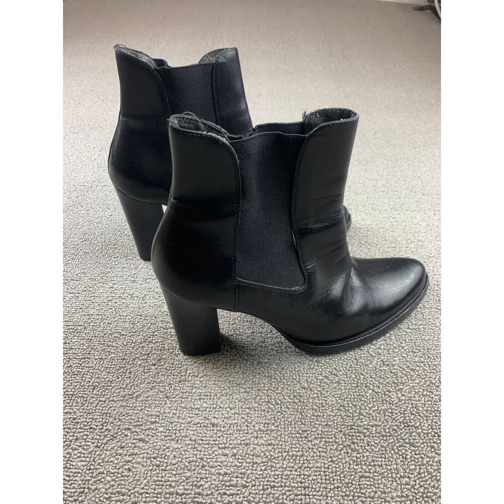 Miu Miu Women's 37.5 Black Leather Boots Minimalist Heels - Picture 8 of 8